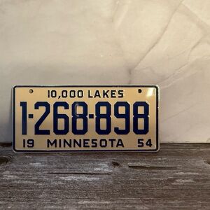 Vintage 1954 Wheaties Cereal Minnesota Metal Bicycle License Plate